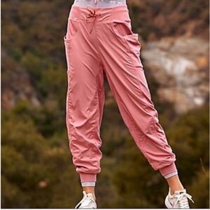 Free People Movement Color Me Happy Pink Drawstring Joggers Sz XS NWOT